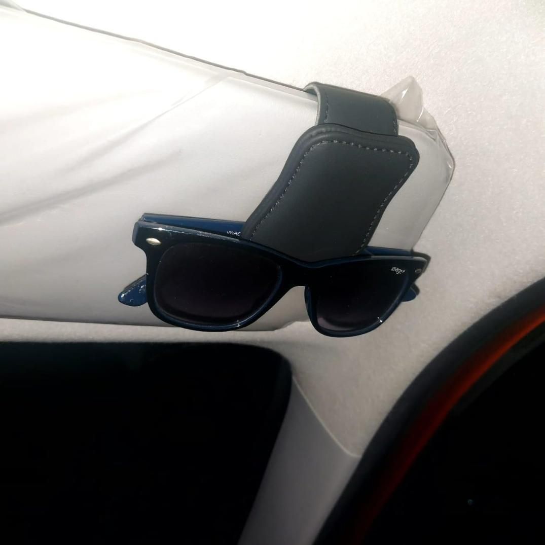 Automaze Leather Car Visor Sunglass Holder - Clip for Car