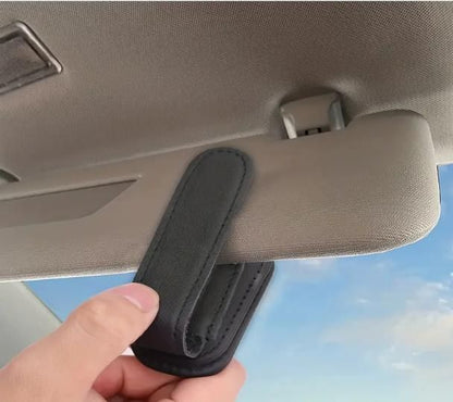 Automaze Leather Car Visor Sunglass Holder - Clip for Car
